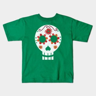 Dia de Los Muertos Verde Kids T-Shirt